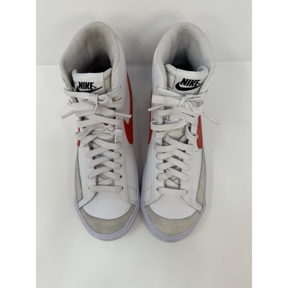 Nike Blazer Mid '77 Unisex Kids GS 4.5Y White/Orange Shoes Sneakers [DA4086-110] - Picture 3 of 11